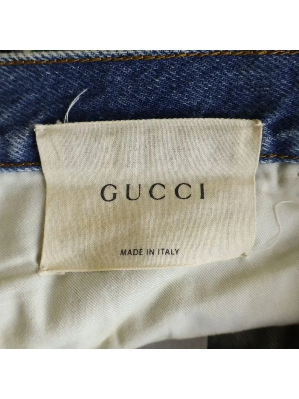Gucci Embroidery Straight Denim Pants Indigo